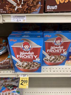 Wendy's frosty brand cereal. Never seen this before.