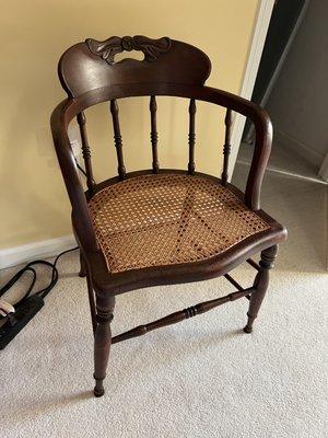 After the chair was repaired