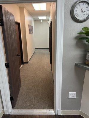 Hallway leading to the office