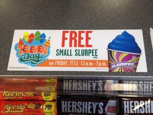 Free Slurpee day today! 7/11/14