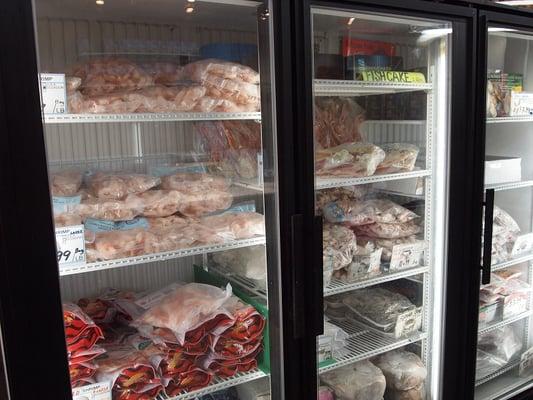 good selection of frozen seafood