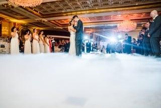 Wedding at Venetian in Garfield, NJ. Dance on Clouds with the Mystical Premier package on display.