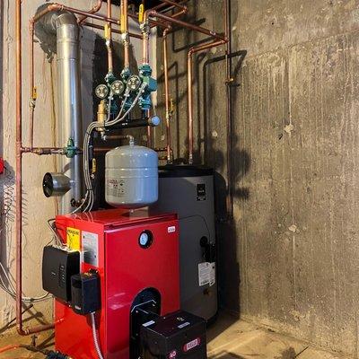 4 section Biasi boiler with an indirect hot water heater