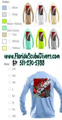 Shop owned by divers and operated by divers... Florida Scuba Divers has the coolest looking design of UV Protection Apparel!