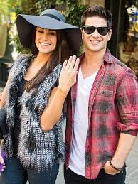 Miss USA, Nia Sanchez, with her fiance, Actor Booko, show off her diamond engagement ring by Peter Young of INTA Gems & Diamonds