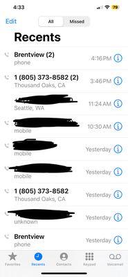 Proof of calls!