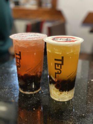 *.Juliet and *.Tropical Twister (both Large, less sugar and less ice adding boba)