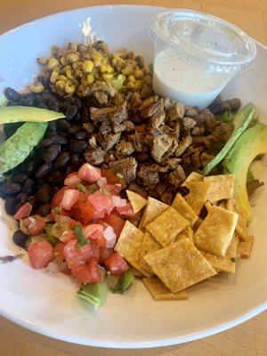 Avocado Taco Salad with steak