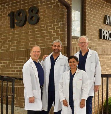 From left to right: Dr. Harvey Levy, Dr. Niraj Patel, Dr. Sunanda Bhushan, Dr. David Somerville