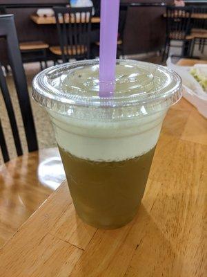 Green tea bubble tea.