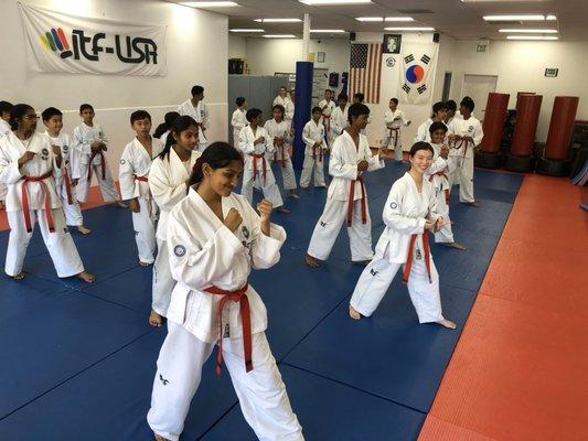 Prospective Black belts hard at work!