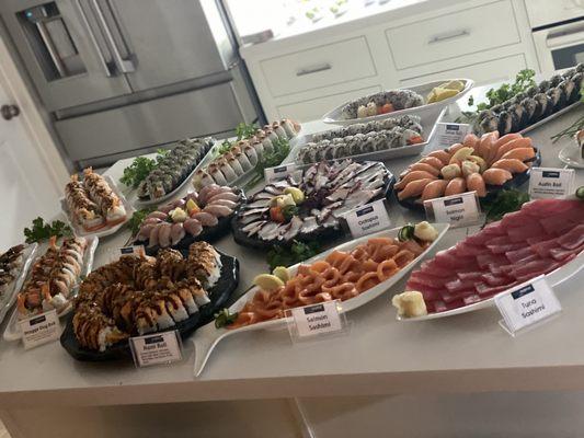 Part of the sushi spread that Lazymama arranged