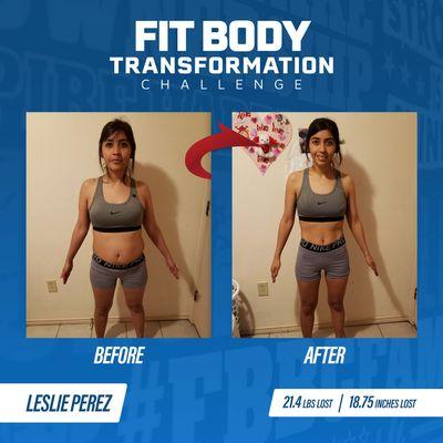 Leslie lost 21.4 lbs. and 18.75 inches in only 8 weeks!