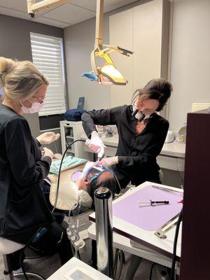 Dr. Angela Rasmussen and Sonya (Chairside Assistant).