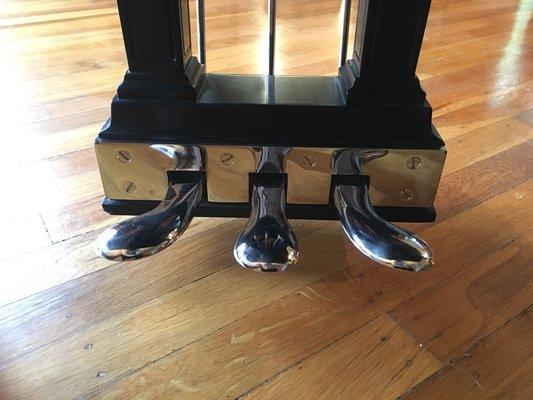 Rebuilt Steinway L: Nickel plated pedals