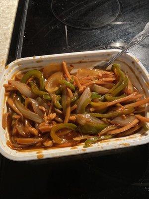 "Szechuan shredded chicken" literally didn't even have chicken.