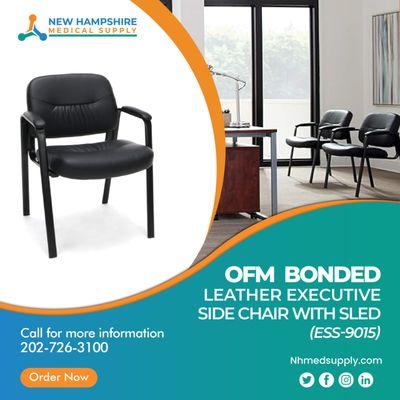 OFM BONDED LEATHER EXECUTIVE SIDE CHAIR WITH SLED (ESS-9015)