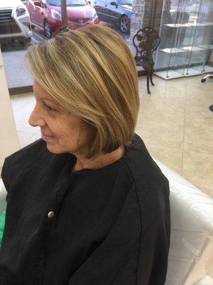 Beautiful highlights & haircut