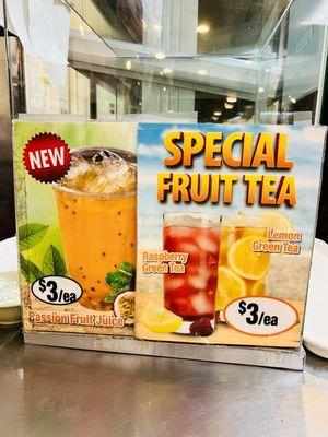 $3 Special on certain tea/juice