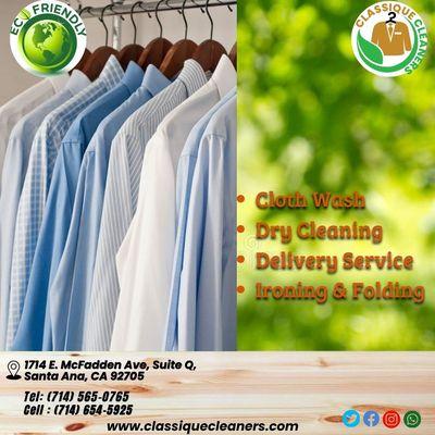 Our dry cleaning process uses the most advanced dry cleaning techniques and detergent. Classique Cleaners has been an Eco-Friendly .