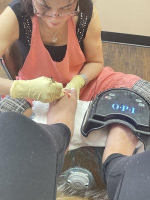 French tip pedicure