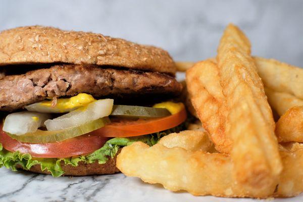 turkey burger and fries