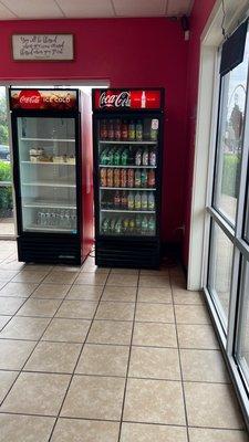 The beverage cooler inside their establishment