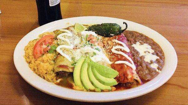 Tricolor enchiladas de jalapeño style