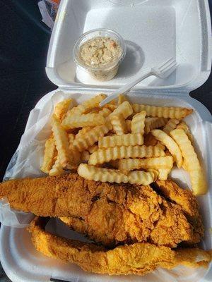 3pc whiting w/fries and coleslaw.