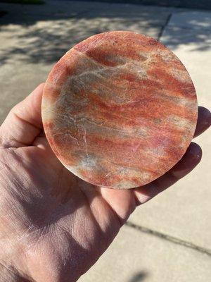 Same Red Raspberry alabaster wet to show polished color.