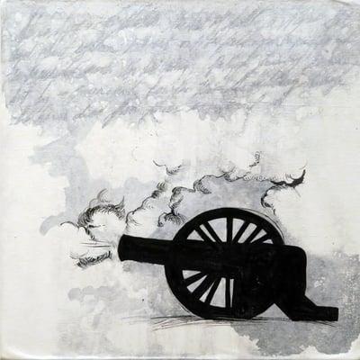 Kara Walker; Cannon; 1995; cut paper and tempera on canvas