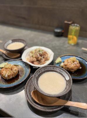 Yakitori Set Menu $30: Paitan (chicken) Soup + tataki meatball (chicken)  Chicken Skin (not a part of set)