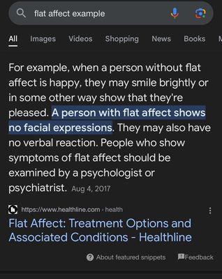 Definition of flat affect