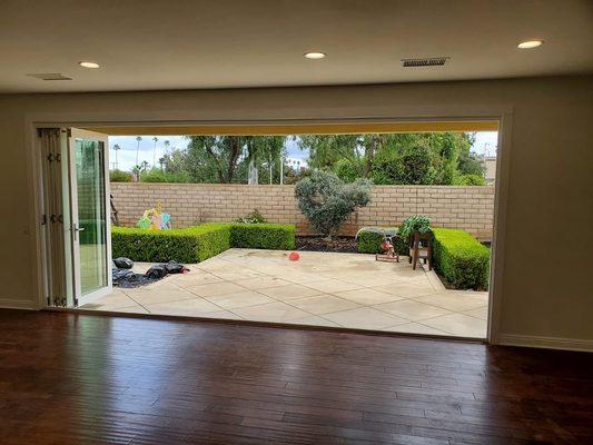 Bifold door open