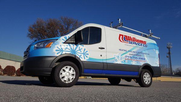 Williams Service Company HVAC service vans.