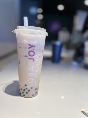 Black oolong milk tea with brown sugar boba