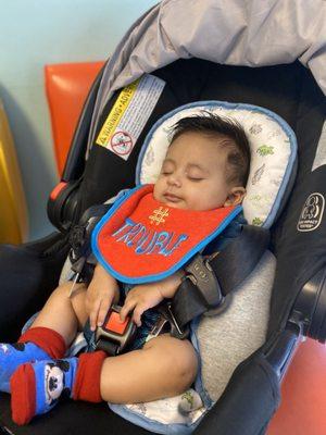 Happy baby coming to see his doctor.