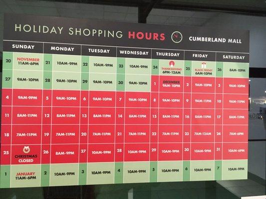 2017 CHRISTMAS SHOPPING HOURS