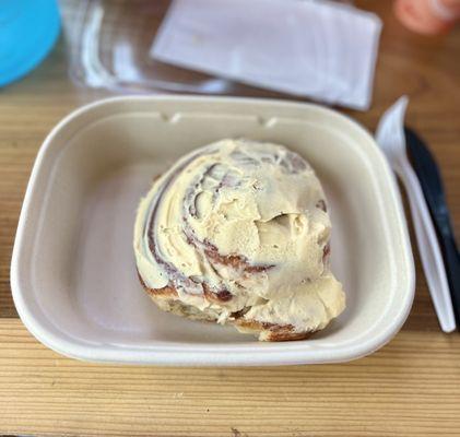 Cinnamon Roll~ The best part about this cinnamon roll? The thick layer of cinnamon inside! My hubby loved the buttercream frosting!