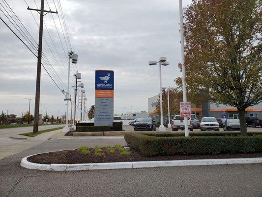 Entrance to Quick Lane is 1st driveway next to Suburban Ford Dealership.  11/9/2021