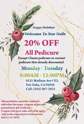 Welcome To Star Nails & Spa
 Please Call: 916) 967-2933