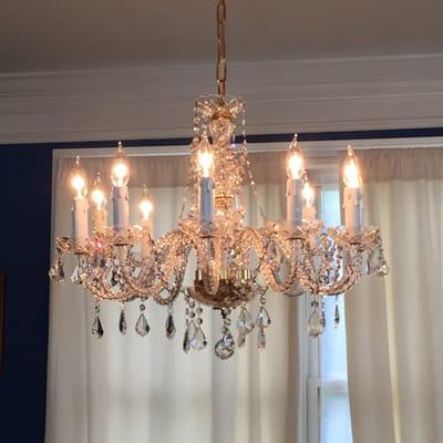 These are the two restored chandeliers that Milton worked his magic on.