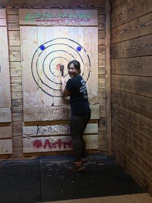 Yay I hit the Bulls eye! Took a bunch of tries but was SO exciting when it hit the mark! Beginner's luck