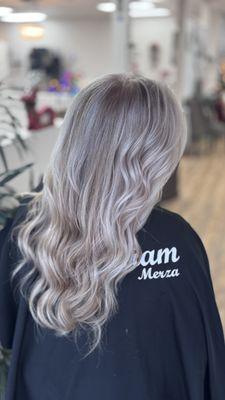 Ice blonde balayage