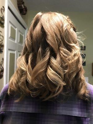 Curls that never quit!! We did photos outside in the Florida weather and the wedding and reception went until 10 pm! Held all day!