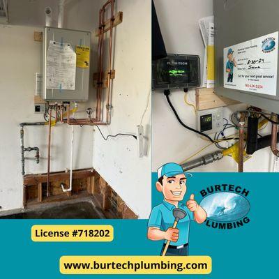 Newly installed Nortiz tankless water heater with Flow tech antiscale system.