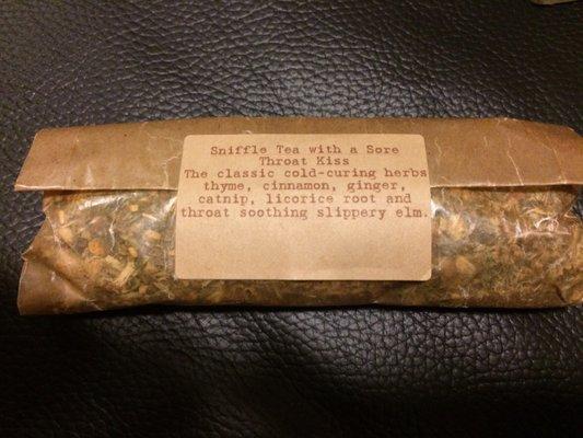 $5 satchel of the "Sniffle Tea" blend