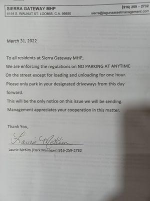 Notice give to Rescidence states ONE HOUR. -  tow truck driver doesn't know how long, tow truck took easy way taking the wrong car!!