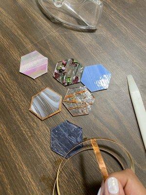 Stained glass workshop: wrapping with copper