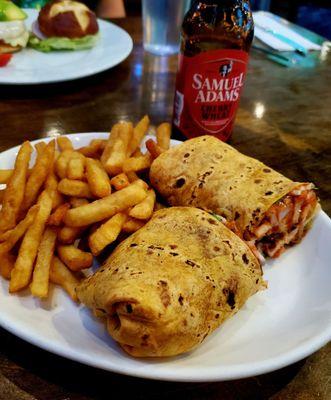 BBQ Chicken Wrap, Fries & Sam Adam's Cherry Wheat ~ 12.22.24